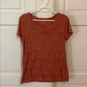 LOFT Pink Lace Shirt